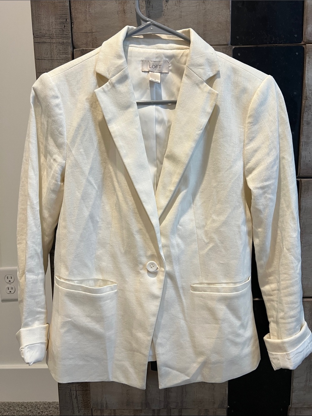 LOFT Ivory Single-Button Blazer